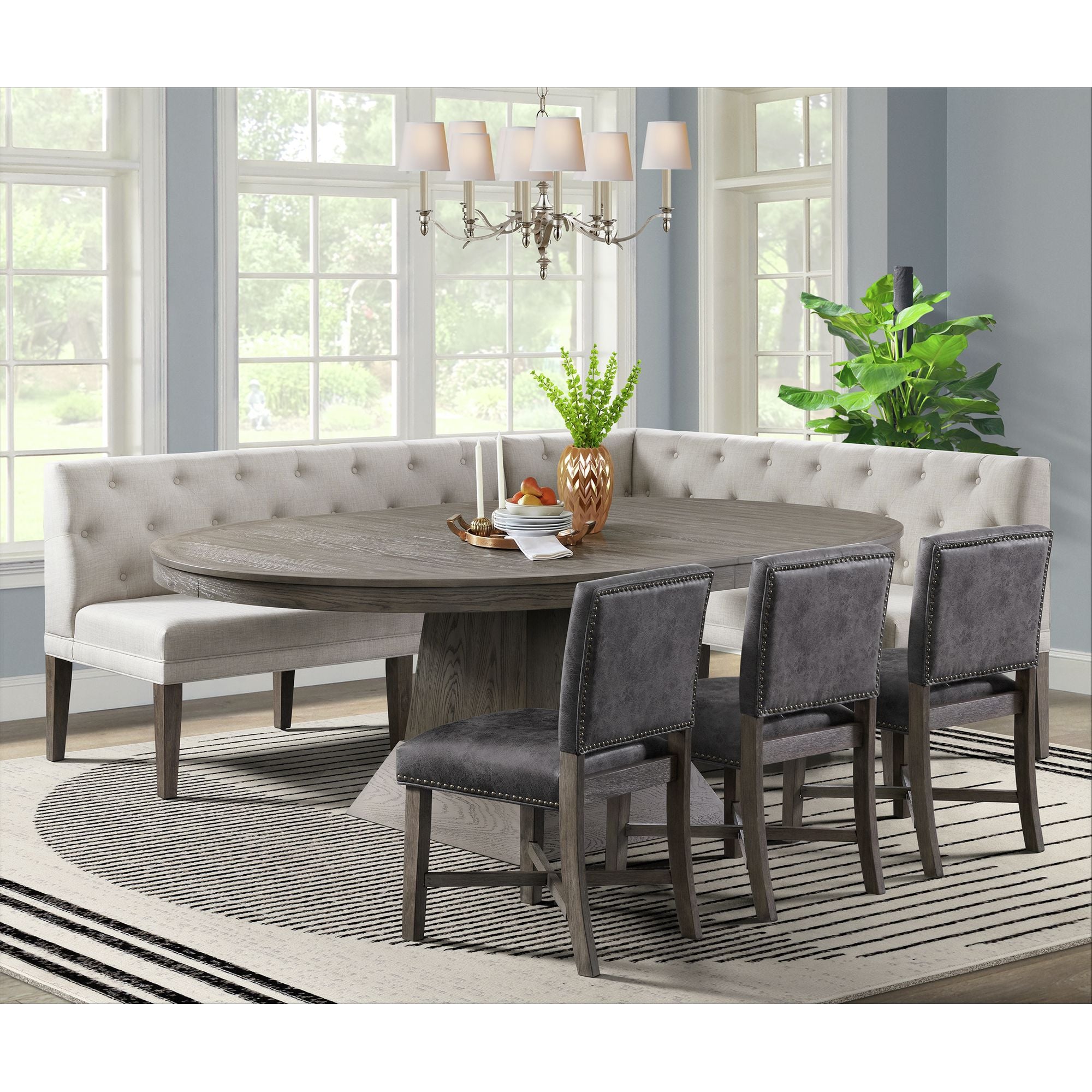 Collins-W/-2-12""-Leaves-6PC-Dining-Set-in-Grey---Table,-Four-Chairs-&-Peyton-Sectional-Sofa