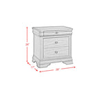 Phillipe 3 Drawer Nightstand with USB in Cherry