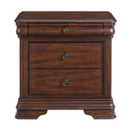 Phillipe 3 Drawer Nightstand with USB in Cherry
