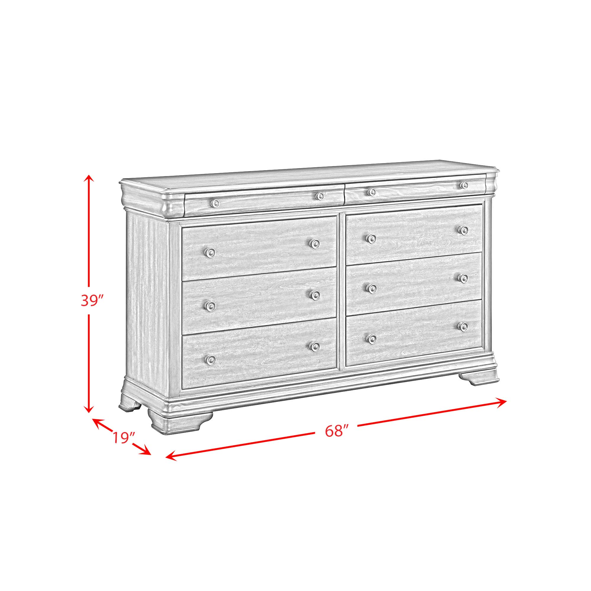 Phillipe 8 Drawer Dresser in Cherry