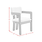 Portland-Arm-Chair-with-Snow-White-Fabric-in-Black-(2-Per-Carton)