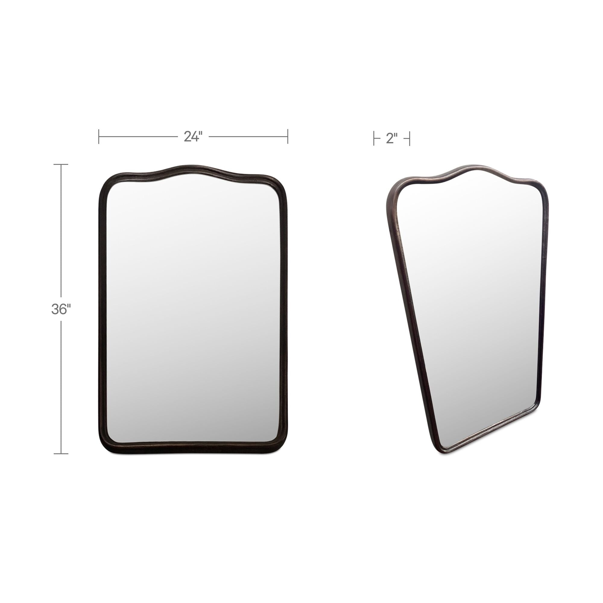 Keyes Mirror Blackened Bronze Cast Aluminum