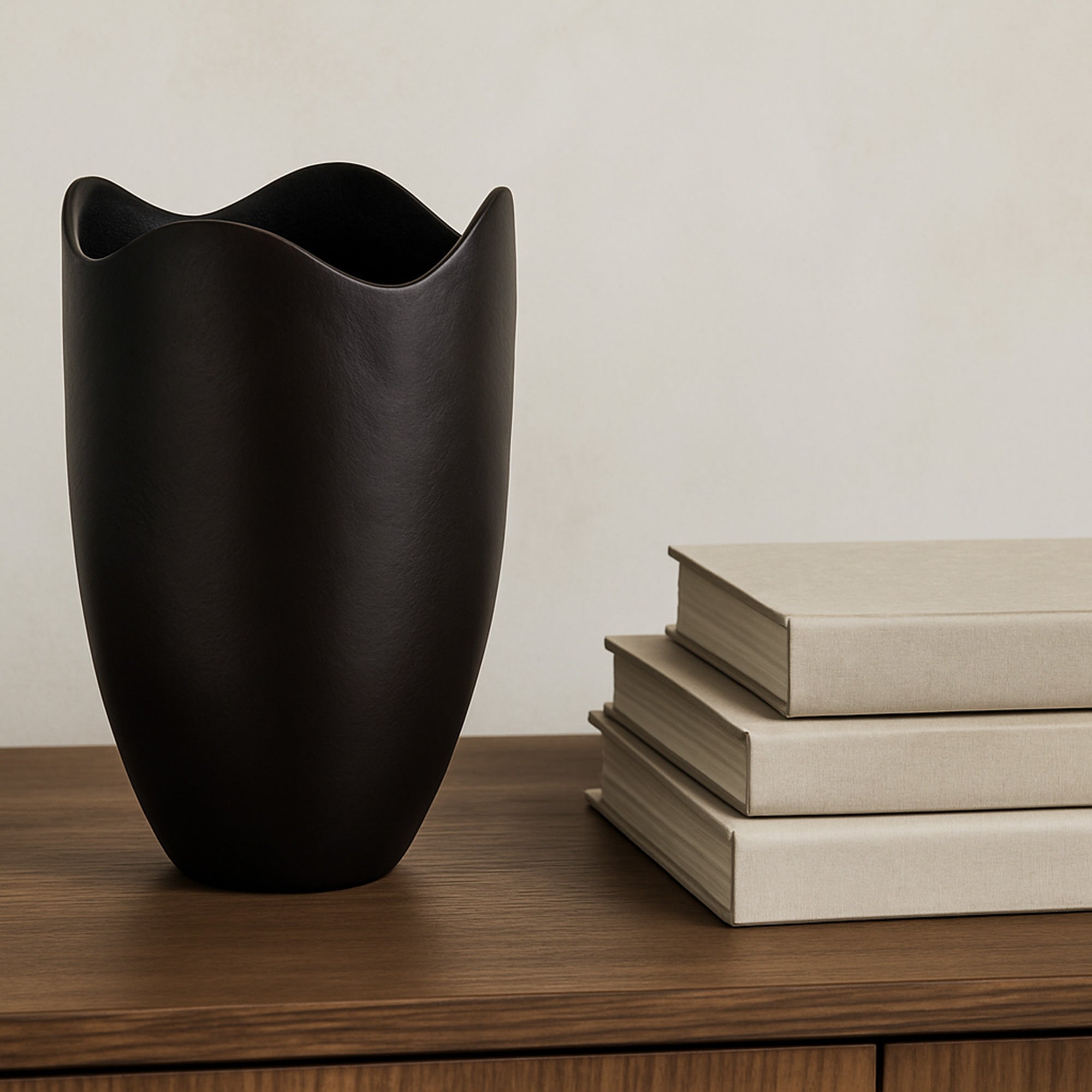 Athena Cast Aluminum Vase Blackened Bronze