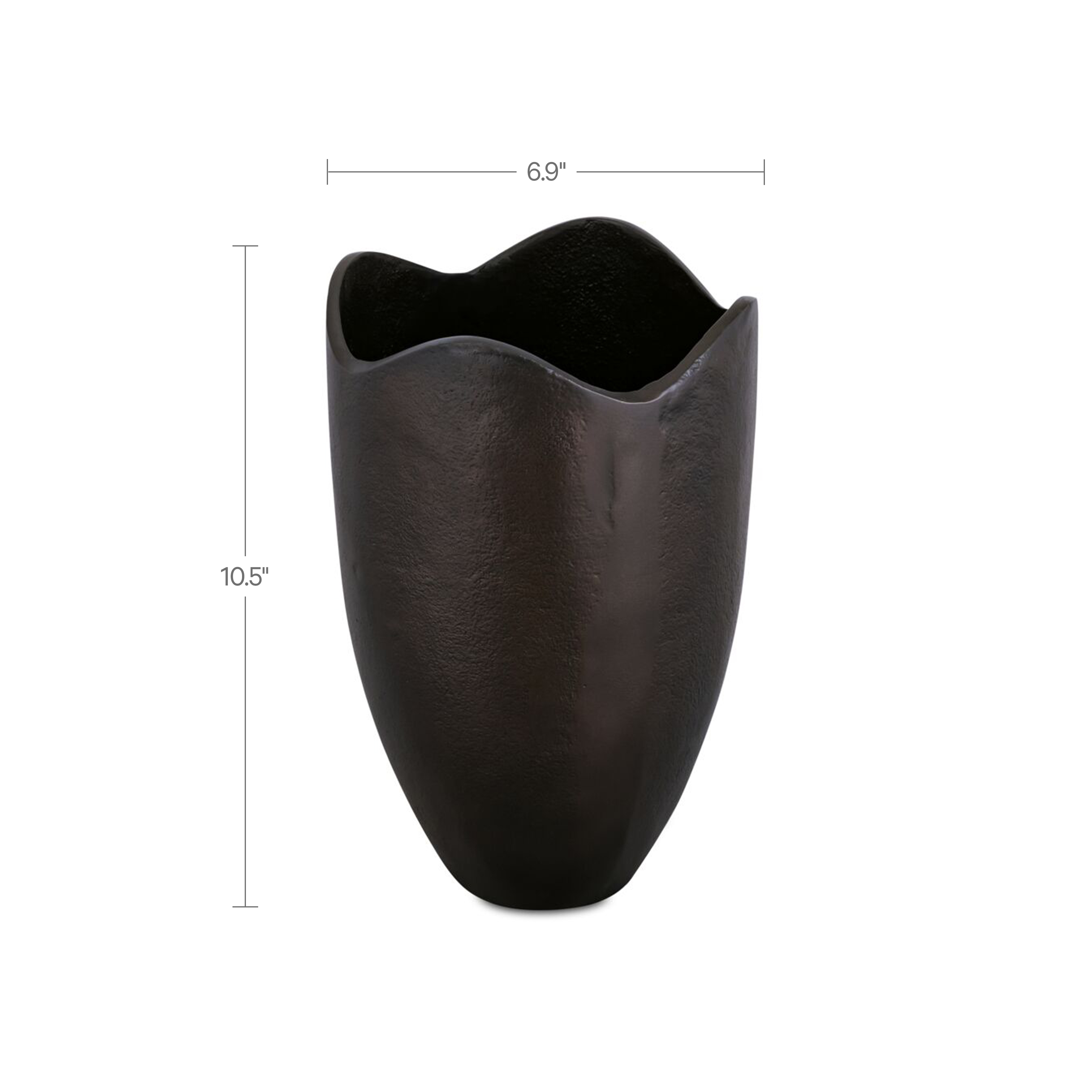 Athena Cast Aluminum Vase Blackened Bronze