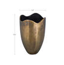 Athena Cast Aluminum Vase Antique Brass