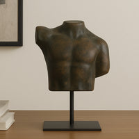 Victor Cast Aluminum Sculpture Dark Green Patina