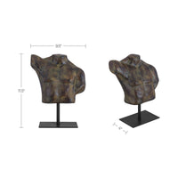 Victor Cast Aluminum Sculpture Dark Green Patina