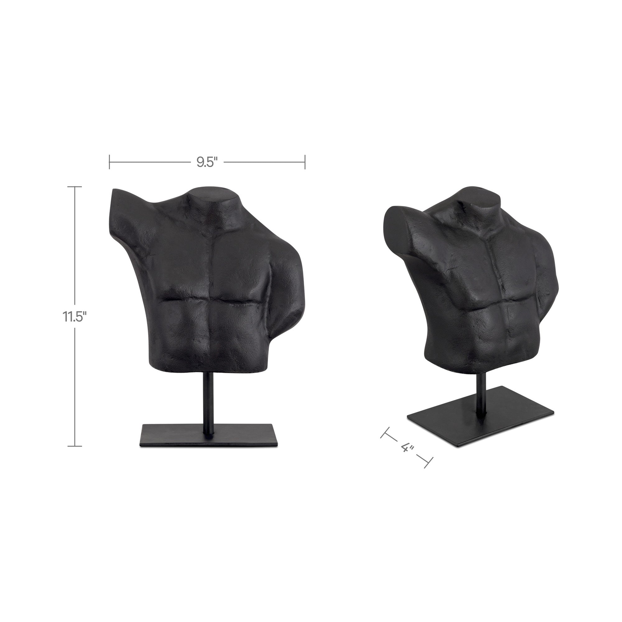 Victor Cast Alumiinum Sculpture Aged Black