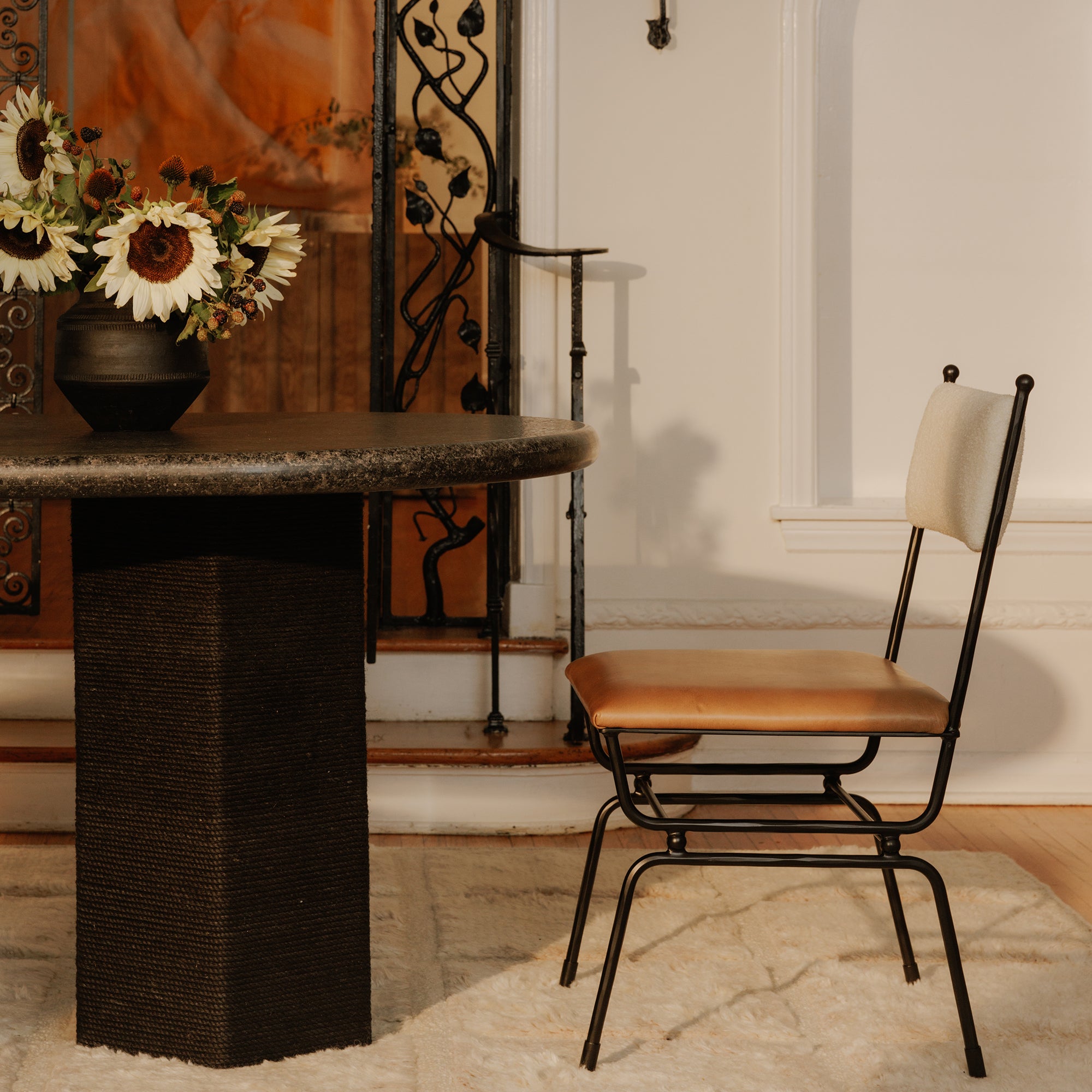 Posta Dining Chair Brown Leather
