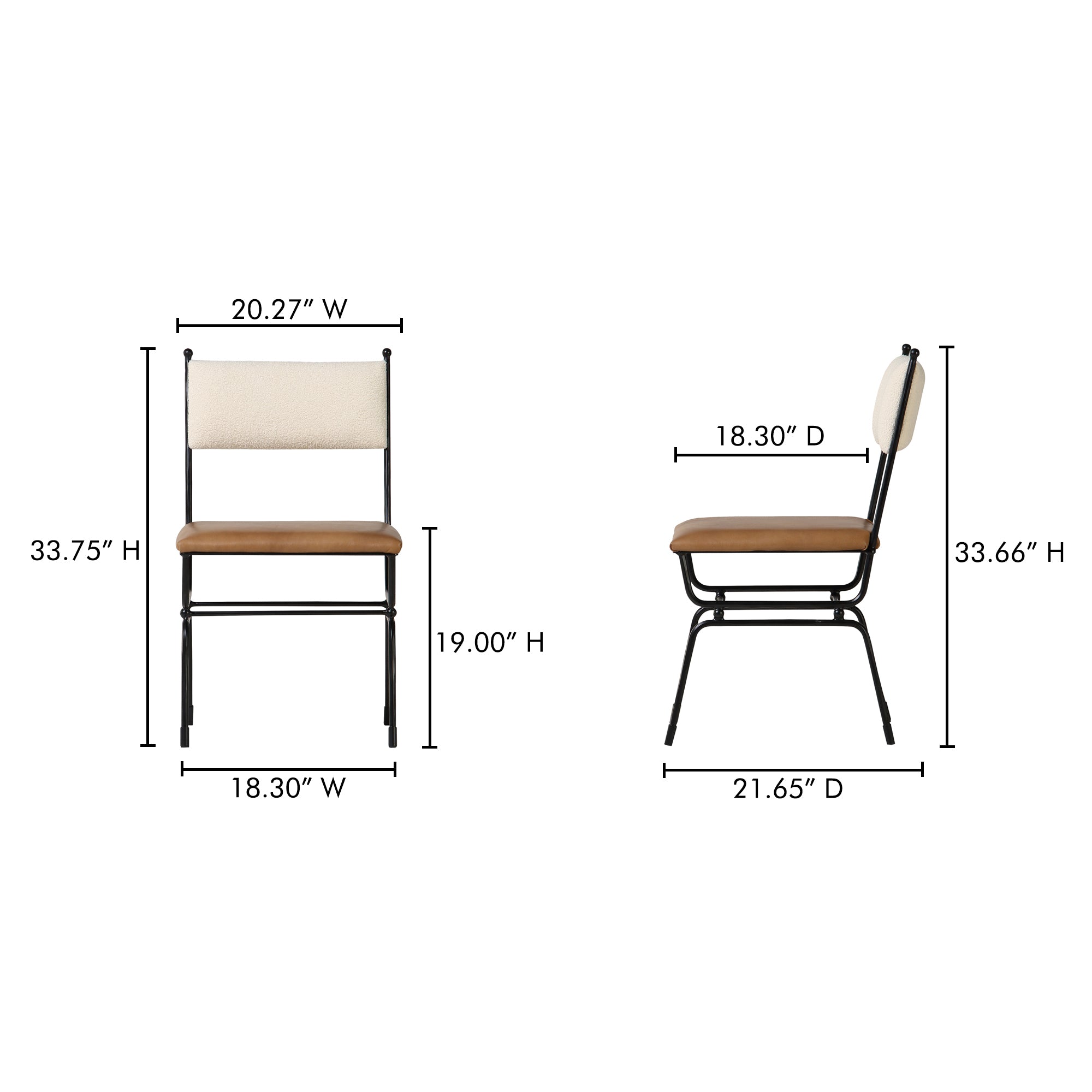 Posta Dining Chair Brown Leather
