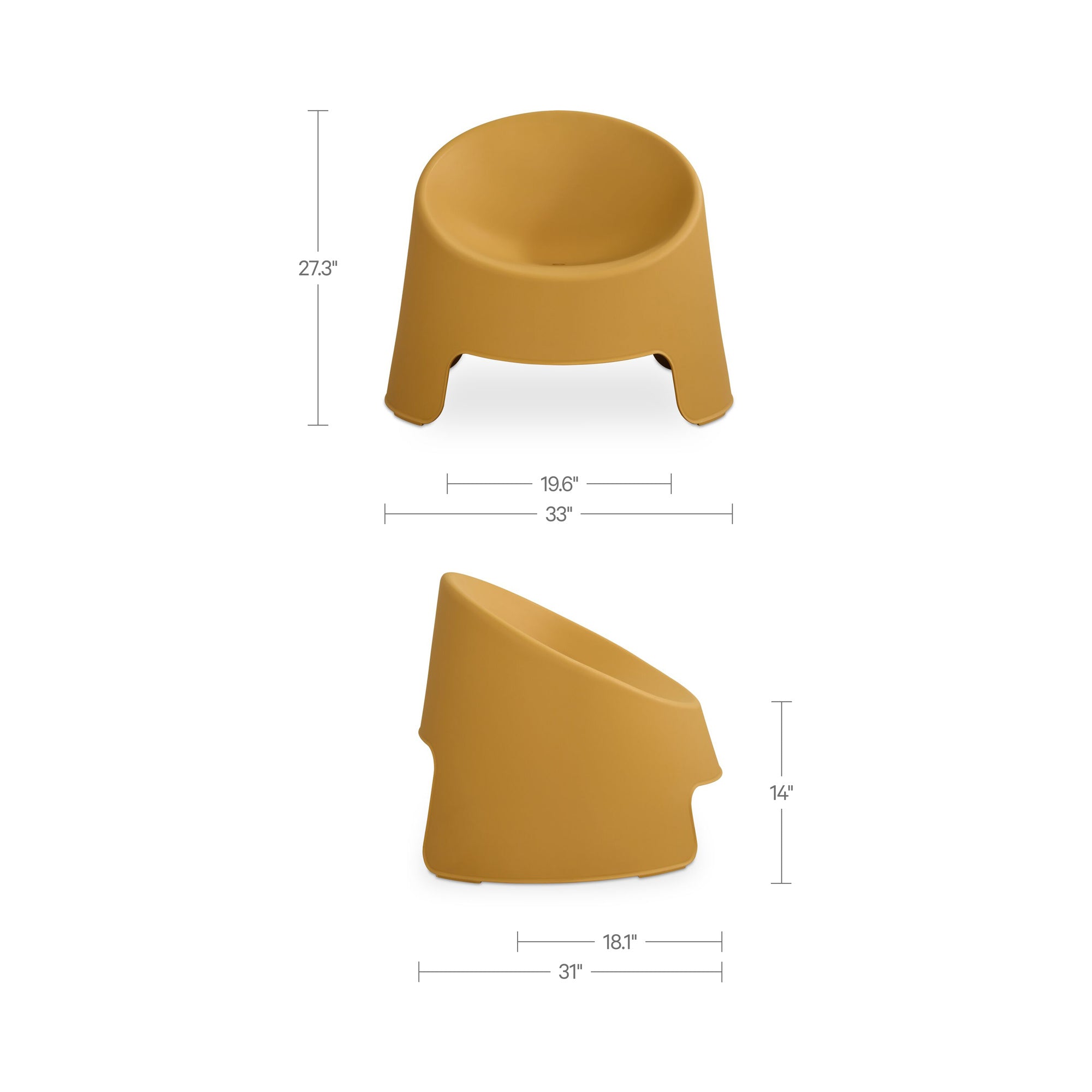 Nolla Outdoor Accent Chair Set of Two Yellow