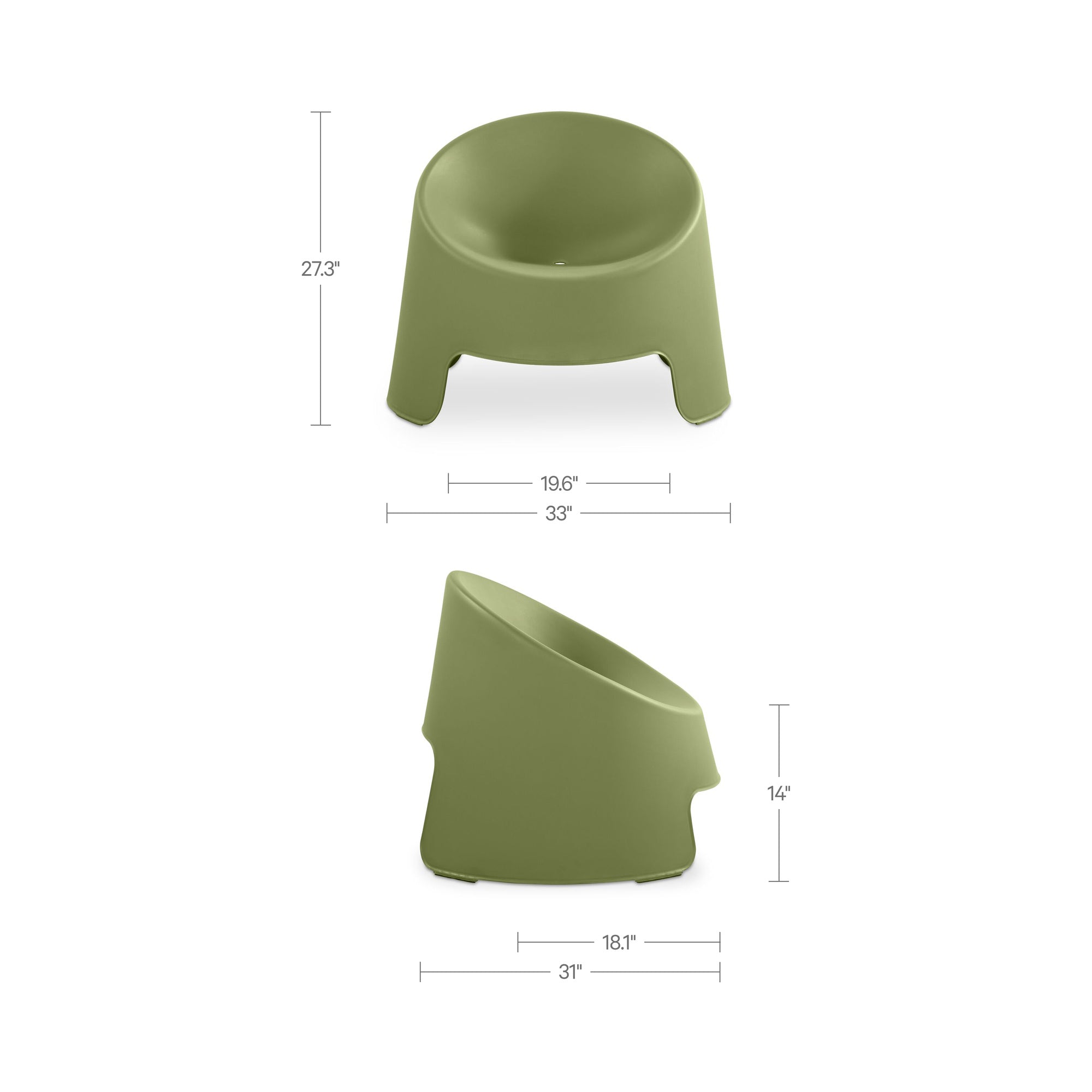 Nolla Outdoor Accent Chair Set of Two Green