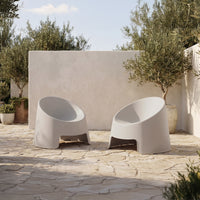 Nolla Outdoor Accent Chair Set of Two Light Grey