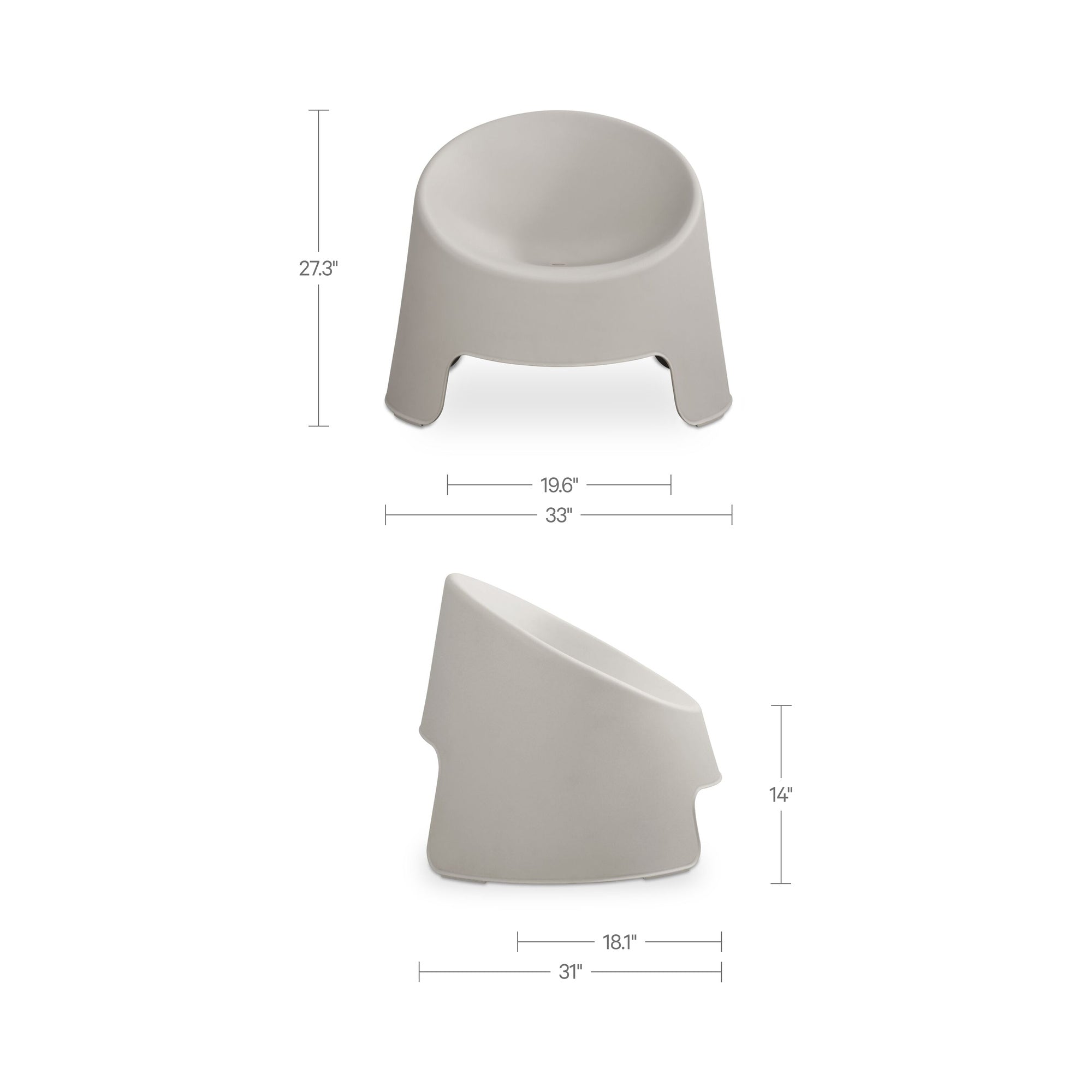 Nolla Outdoor Accent Chair Set of Two Light Grey