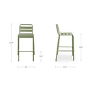 Kade Outdoor Bar Stool Green Set of Two