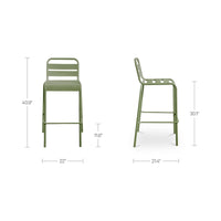 Kade Outdoor Bar Stool Green Set of Two
