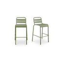 Kade Outdoor Bar Stool Green Set of Two