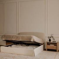 Joan Queen Storage Bed Cream