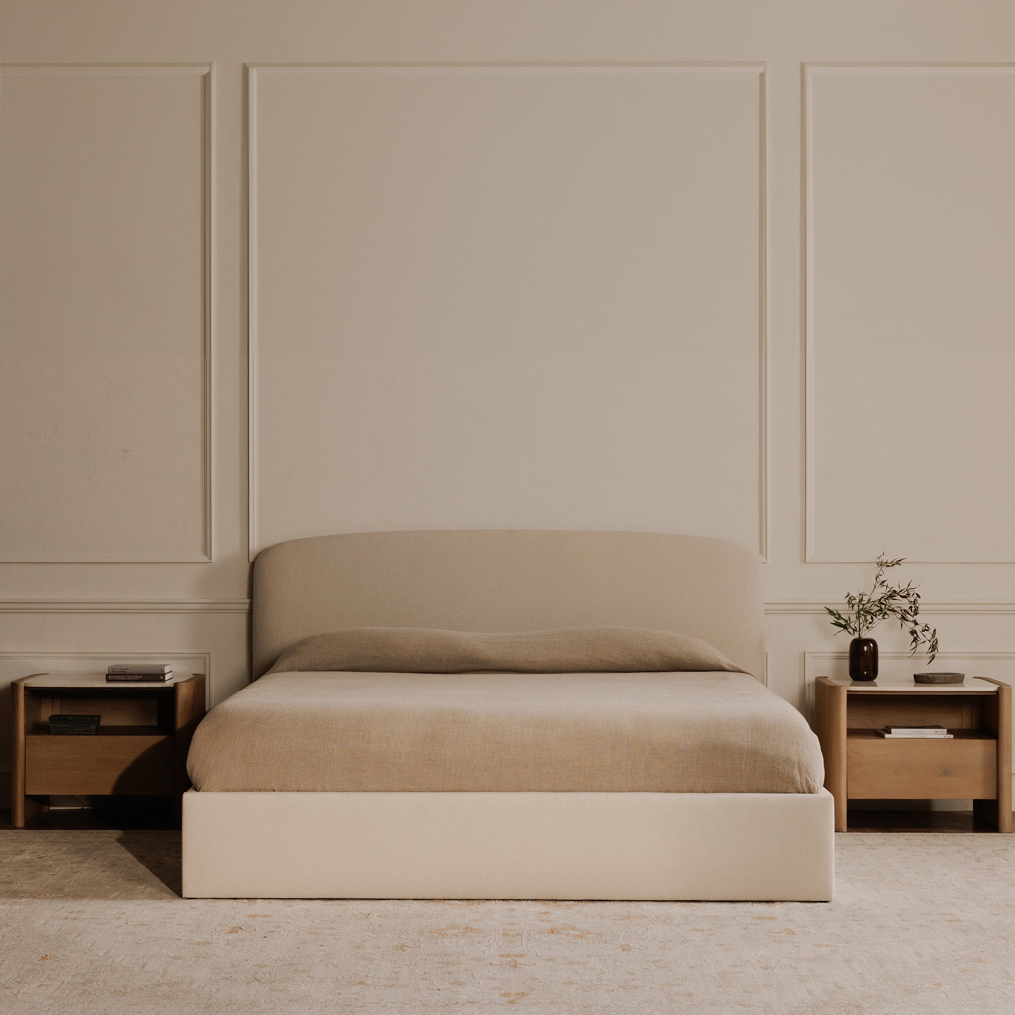 Joan Queen Storage Bed Cream