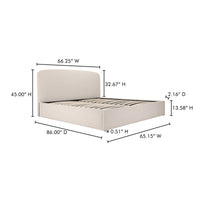 Joan Queen Storage Bed Cream