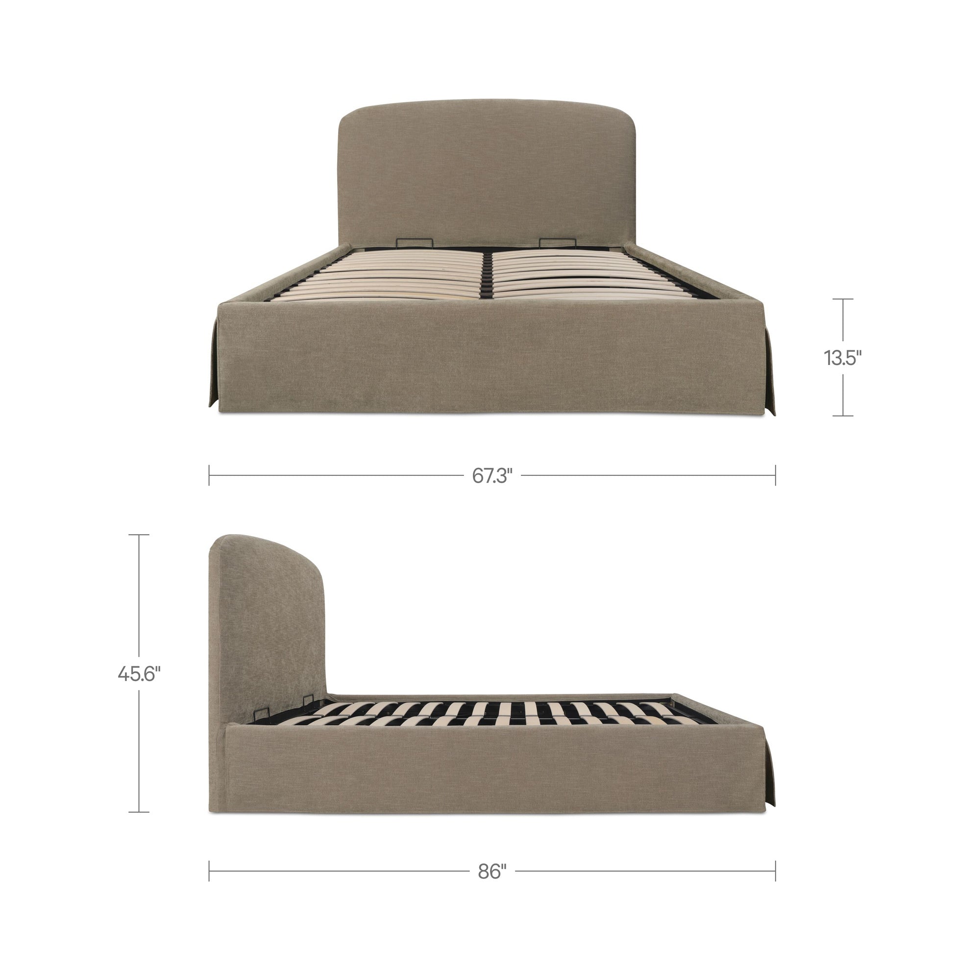 Joan Queen Storage Bed Taupe