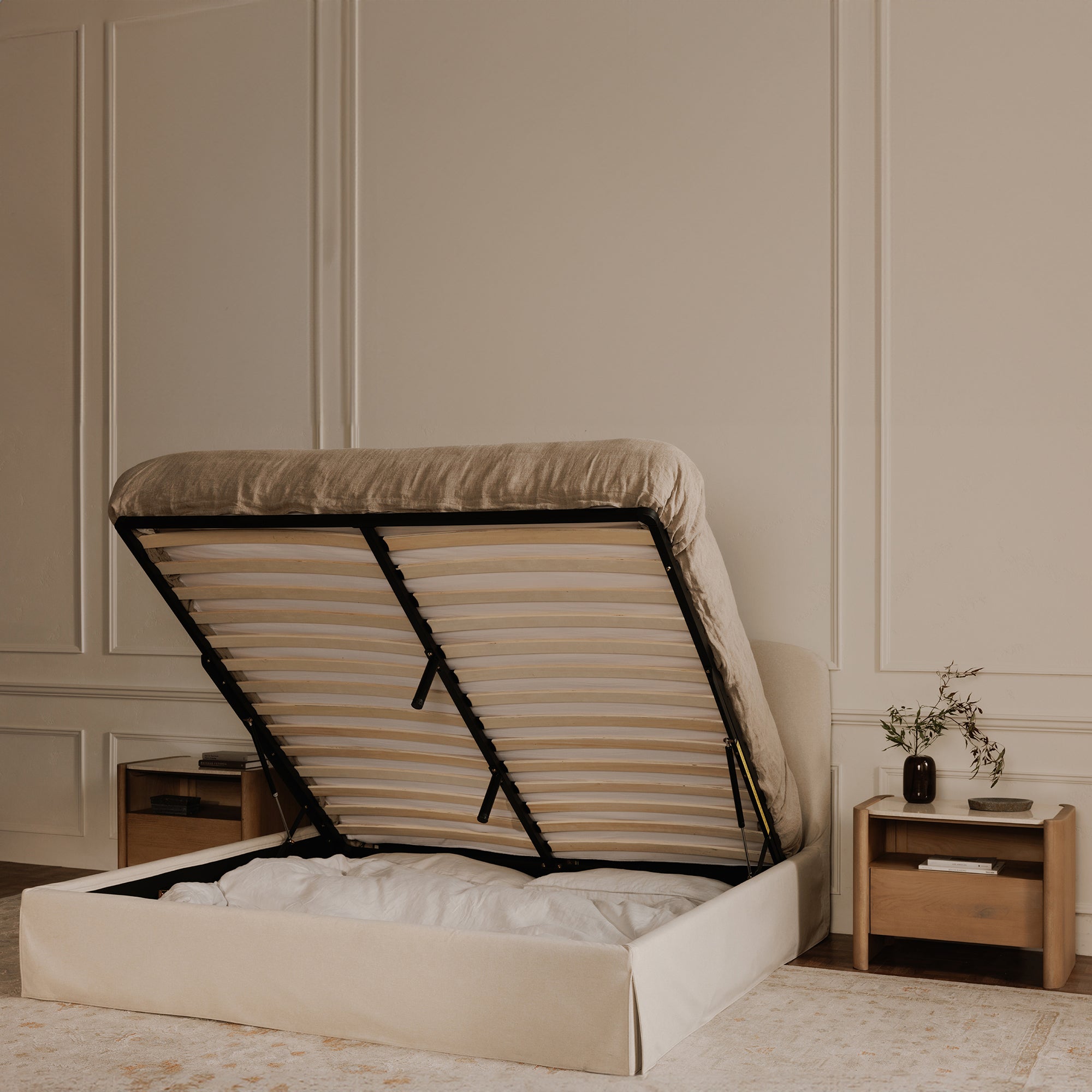 Joan King Storage Bed Cream