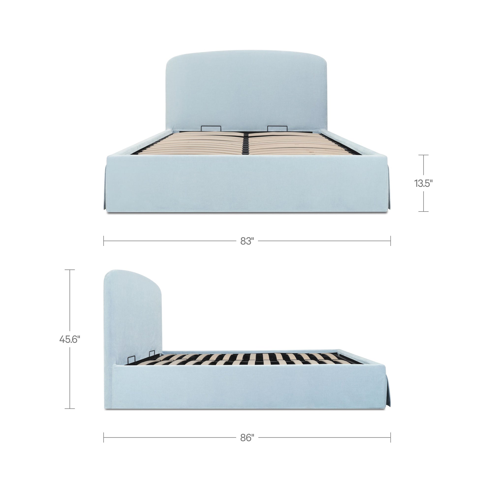 Joan King Storage Bed Light Blue