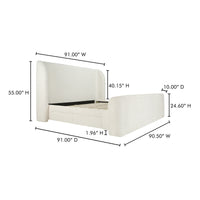 Sophia King Storage Bed Cream