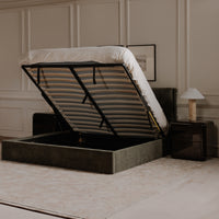 Sebastion King Storage Bed Green