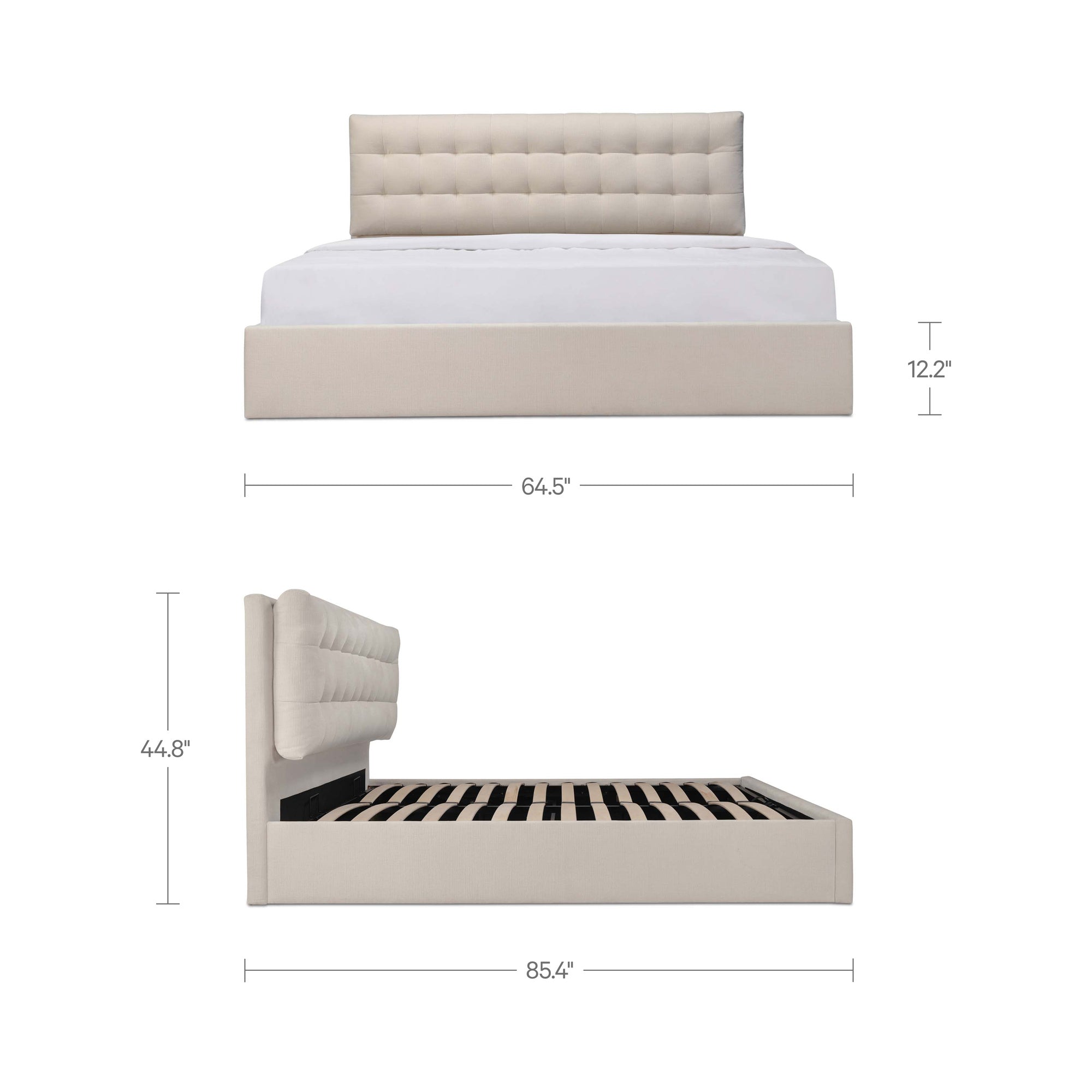 Sebastion Queen Storage Bed Cream