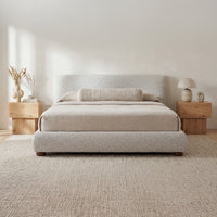Beau King Storage Bed Speckled Light Grey