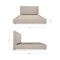 Simon Queen Storage Bed Flecked Beige