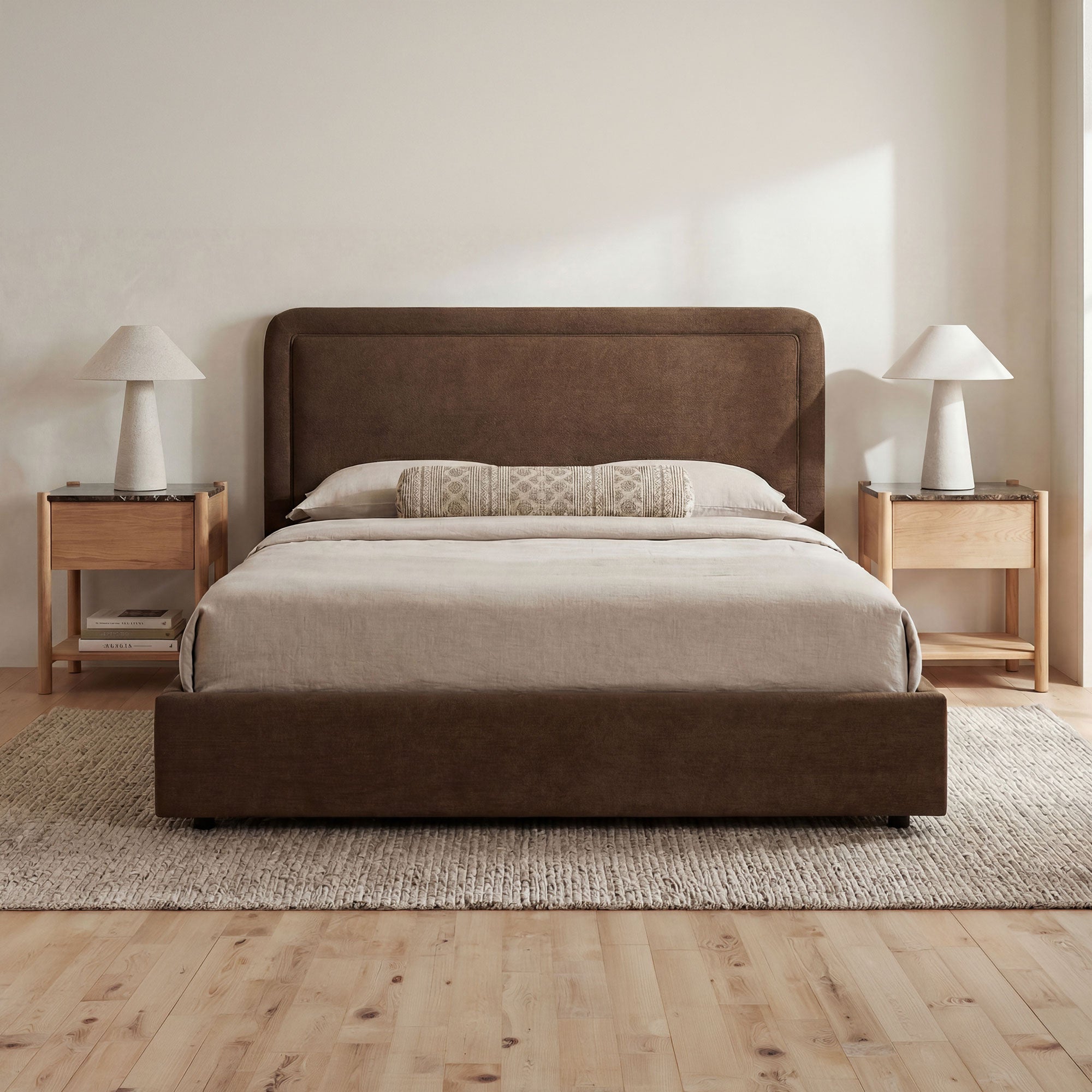 Simon King Storage Bed Brown