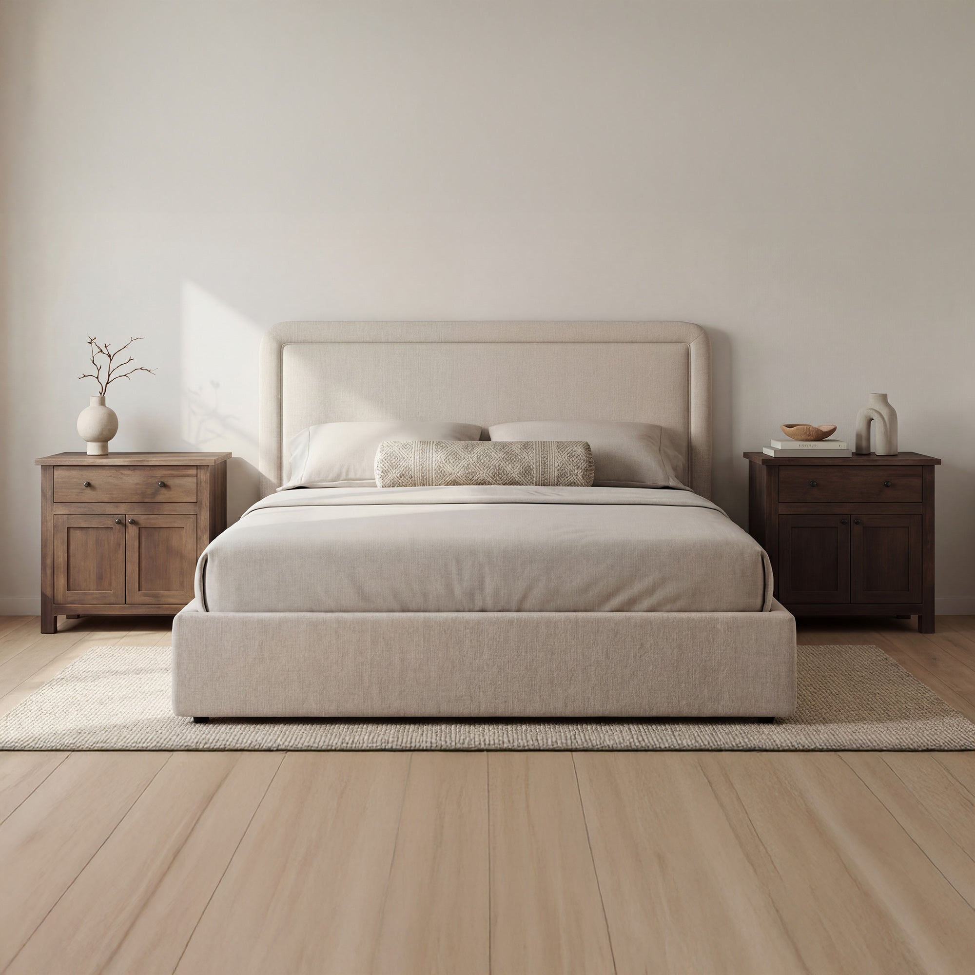 Simon King Storage Bed Flecked Beige