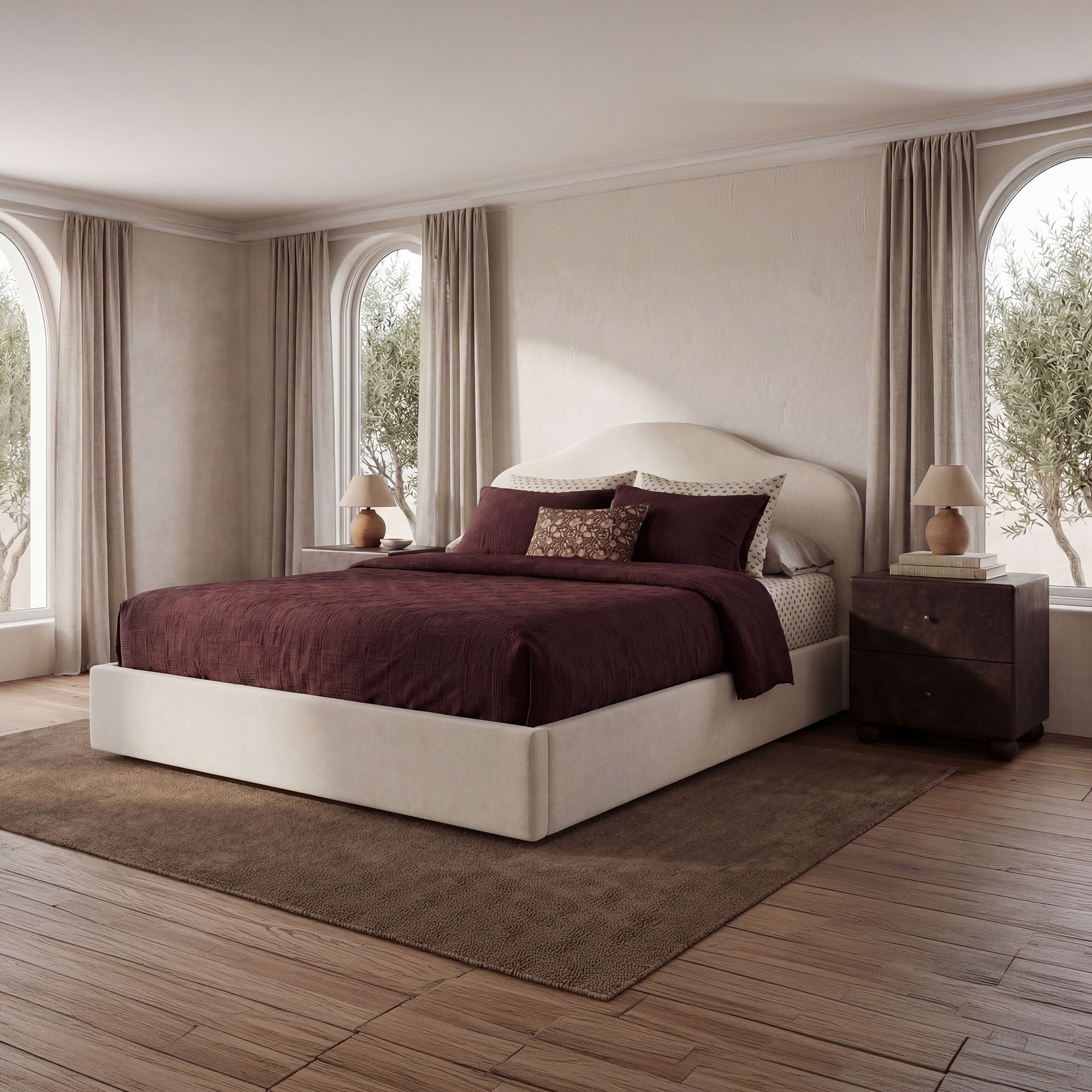Maggie Queen Storage Bed Cream