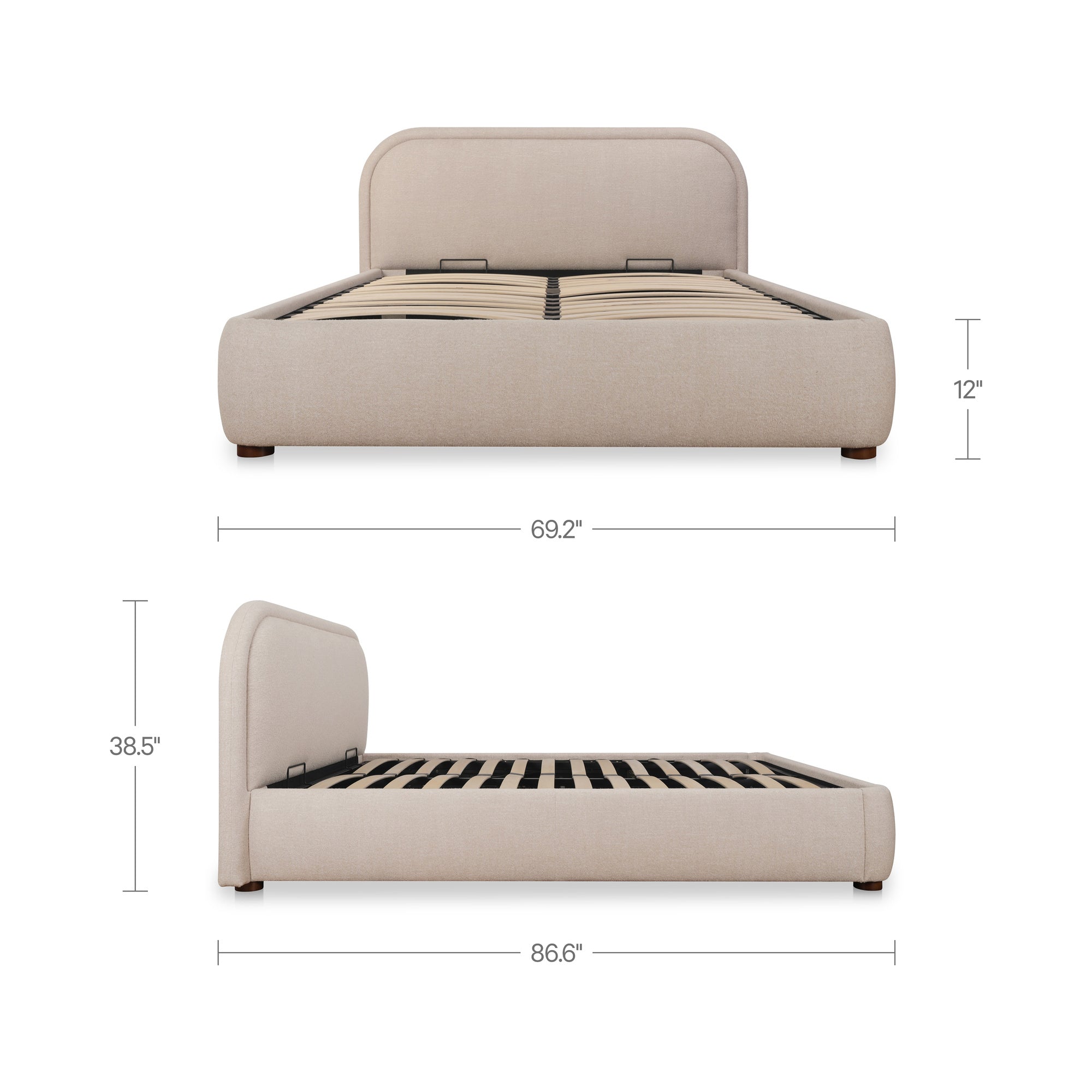 Colin Queen Storage Bed Light Brown