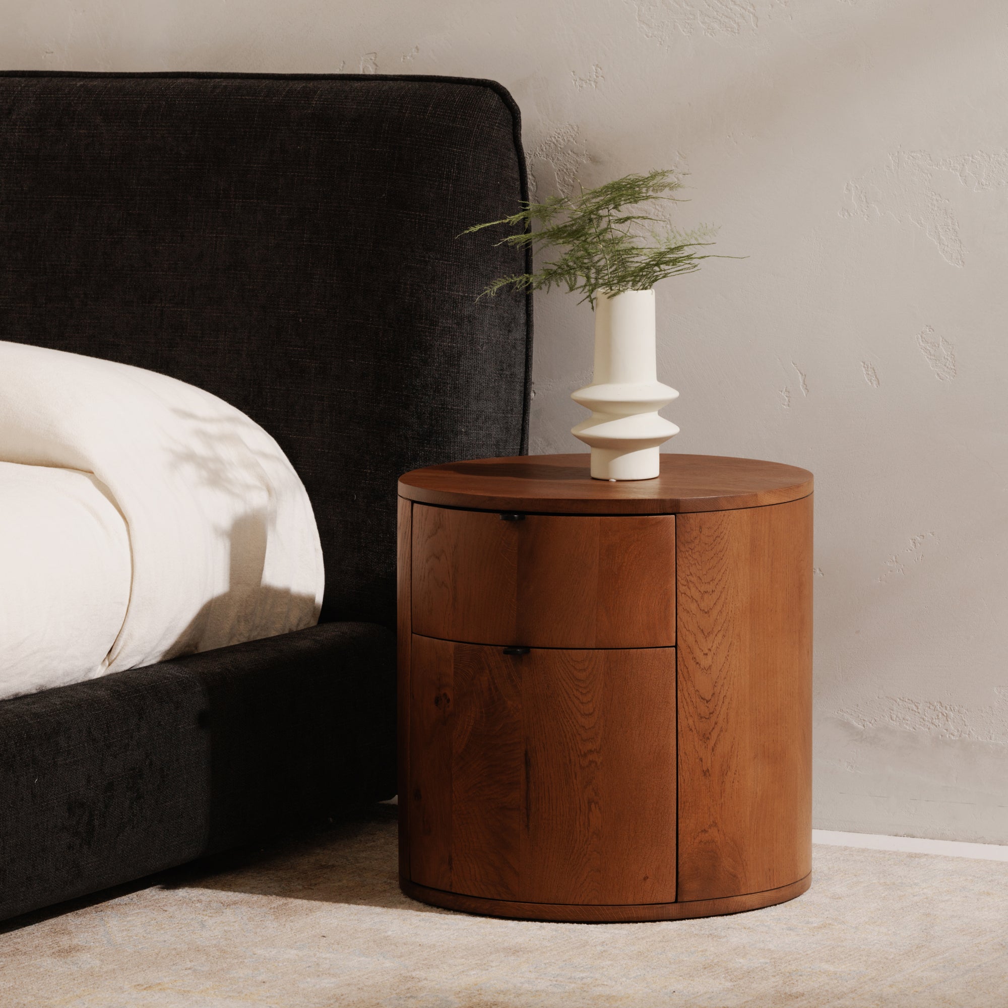 Theo 2 Drawer Nightstand Brown