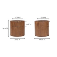Theo 2 Drawer Nightstand Brown