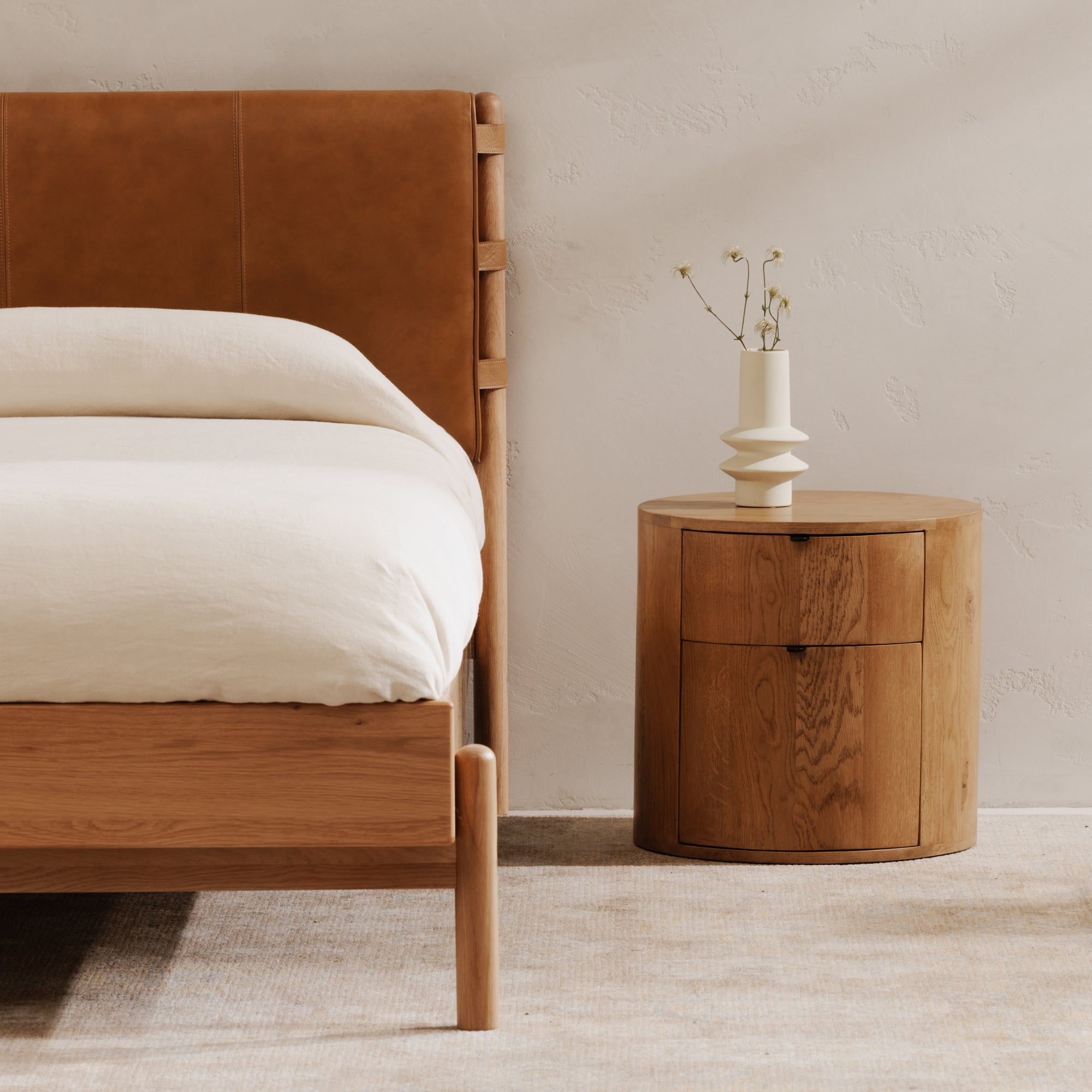 Theo 2 Drawer Nightstand Natural
