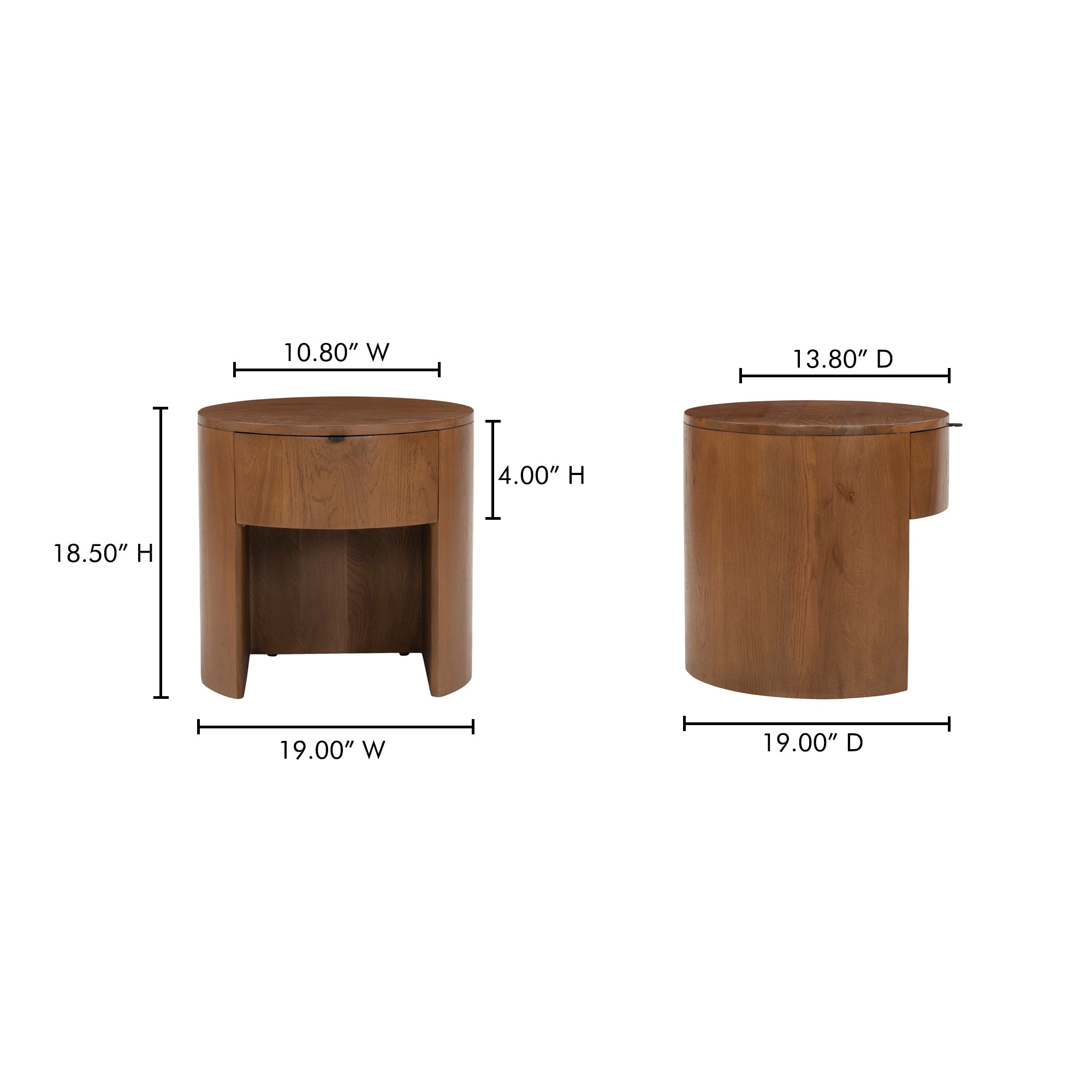 Theo 1 Drawer Nightstand Brown
