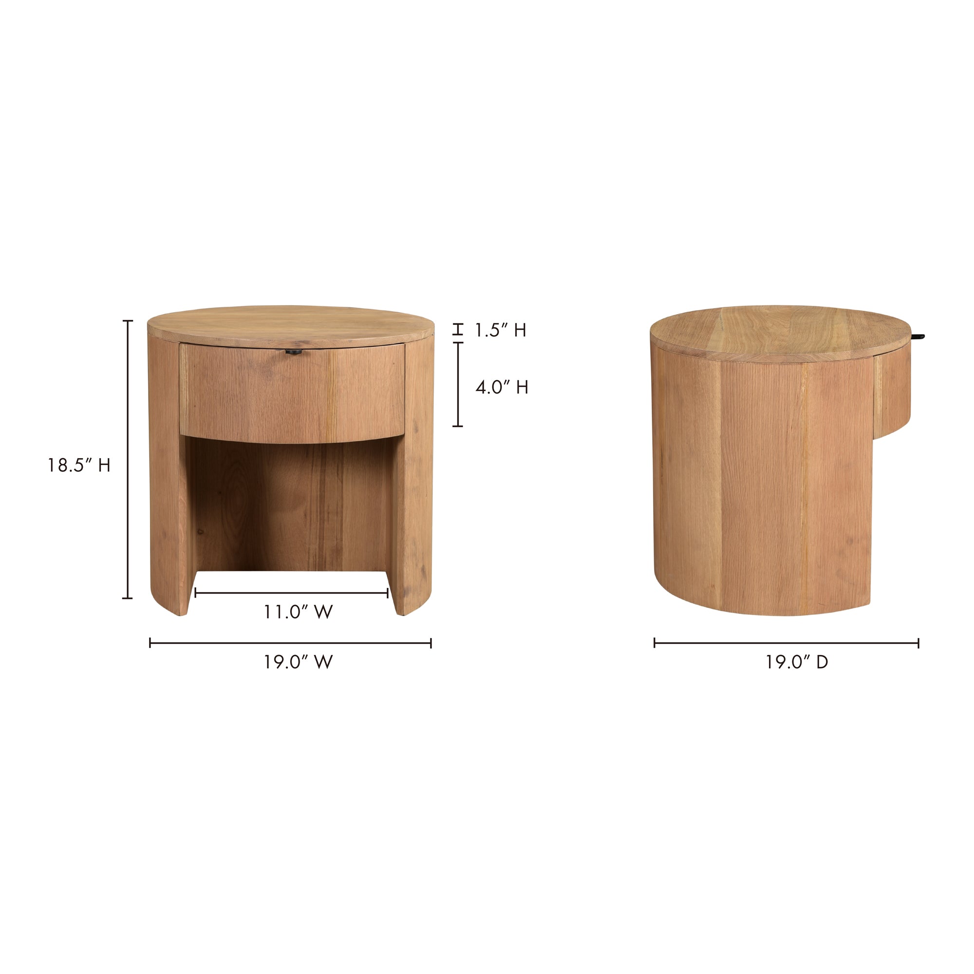 Theo 1 Drawer Nightstand Natural