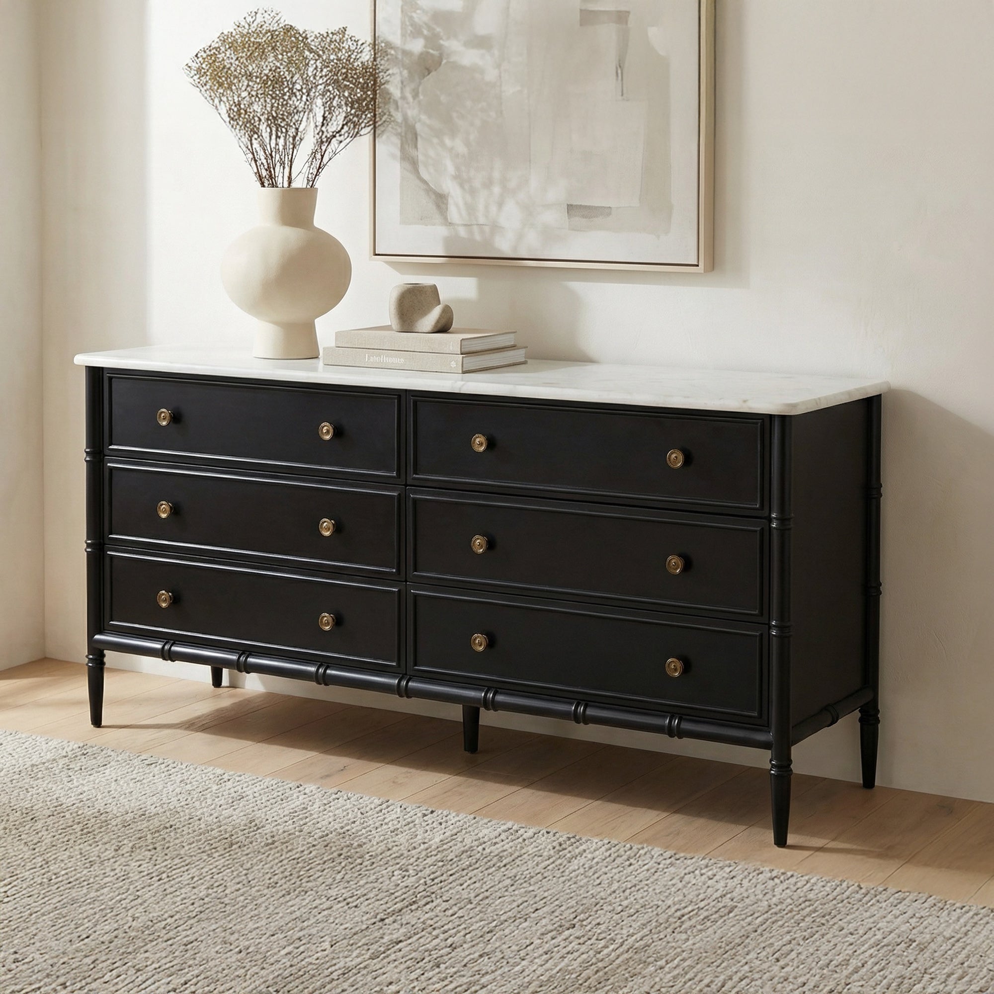 Eleanor 6 Drawer Dresser Black
