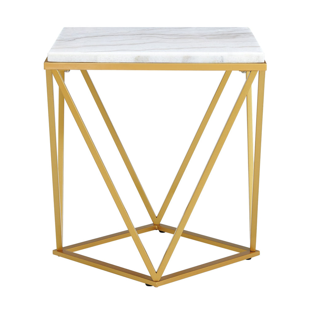 Riko-Square-End-Table-W/Gold-Metal-Leg