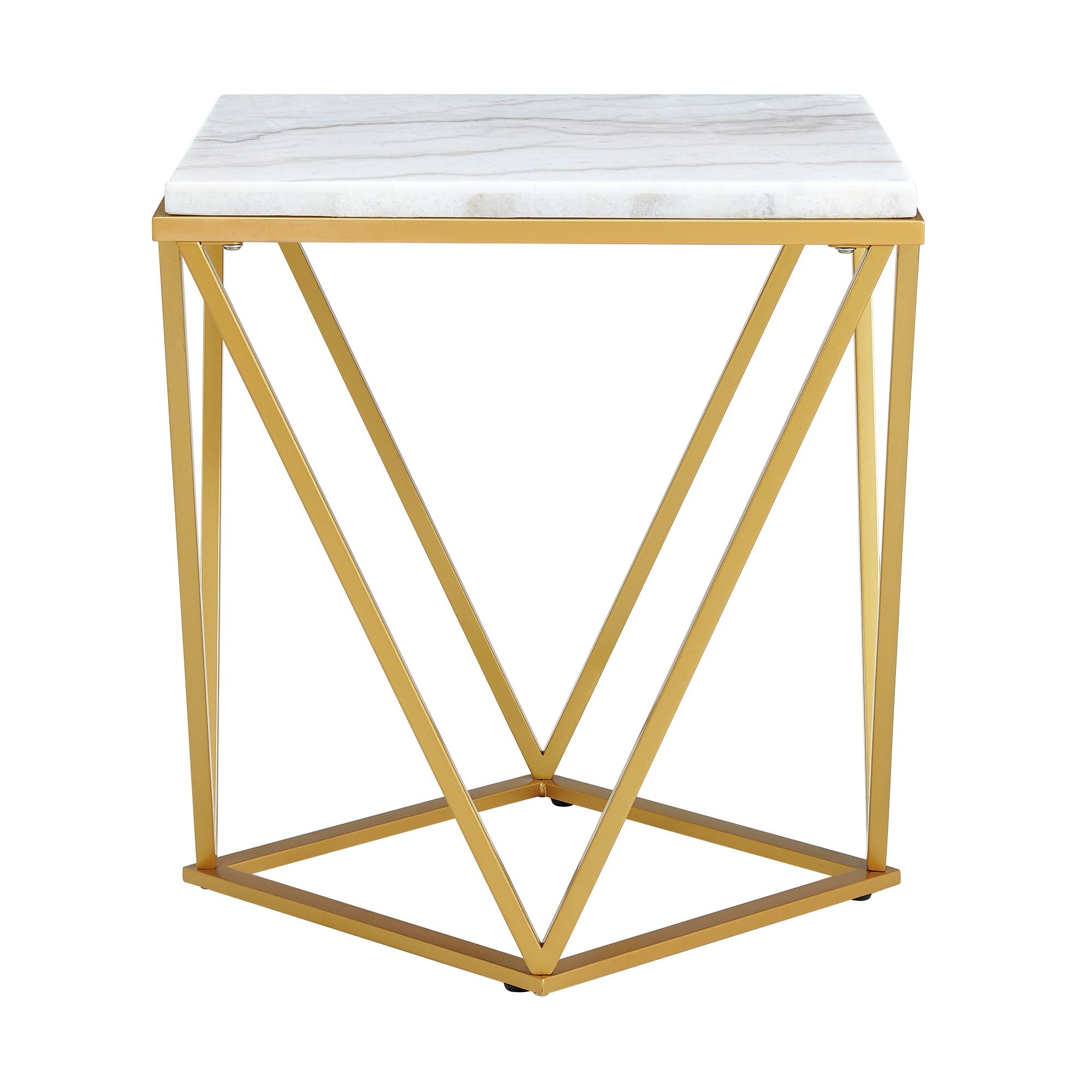 Riko-Square-End-Table-W/Gold-Metal-Leg