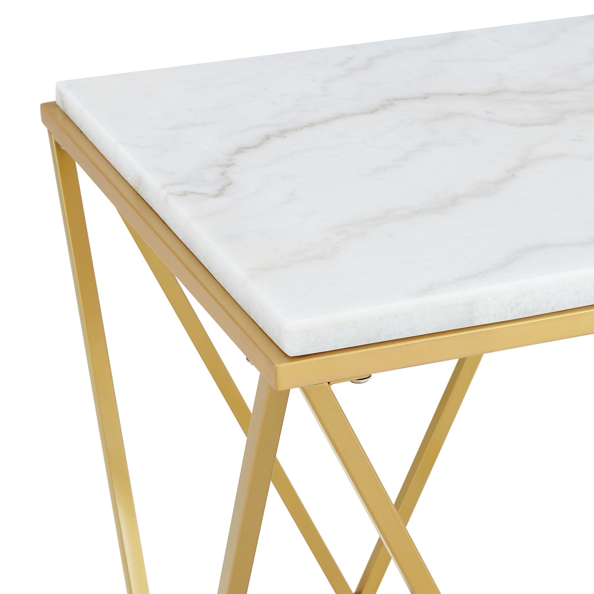 Riko-Square-End-Table-W/Gold-Metal-Leg