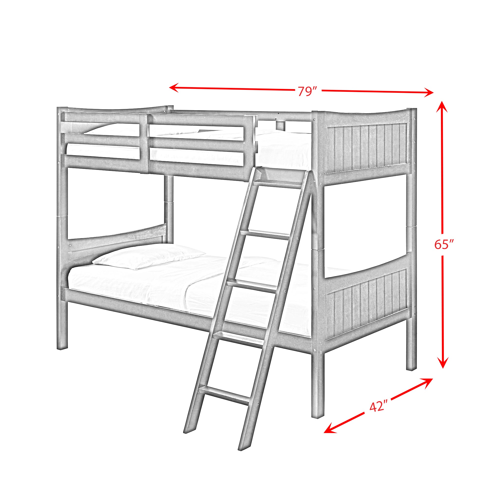 Sami Twin Over Twin Bunk Grey