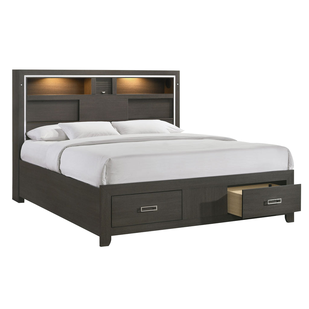 Sasha-King-Music-Bed-W/Led-Light-in-Grey
