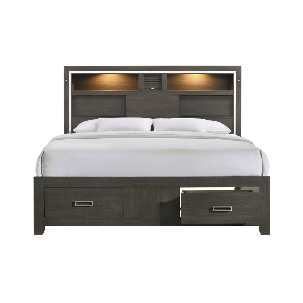 Sasha-King-Music-Bed-W/Led-Light-in-Grey