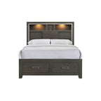 Sasha-Queen-Music-Bed-W/Led-Light-in-Grey