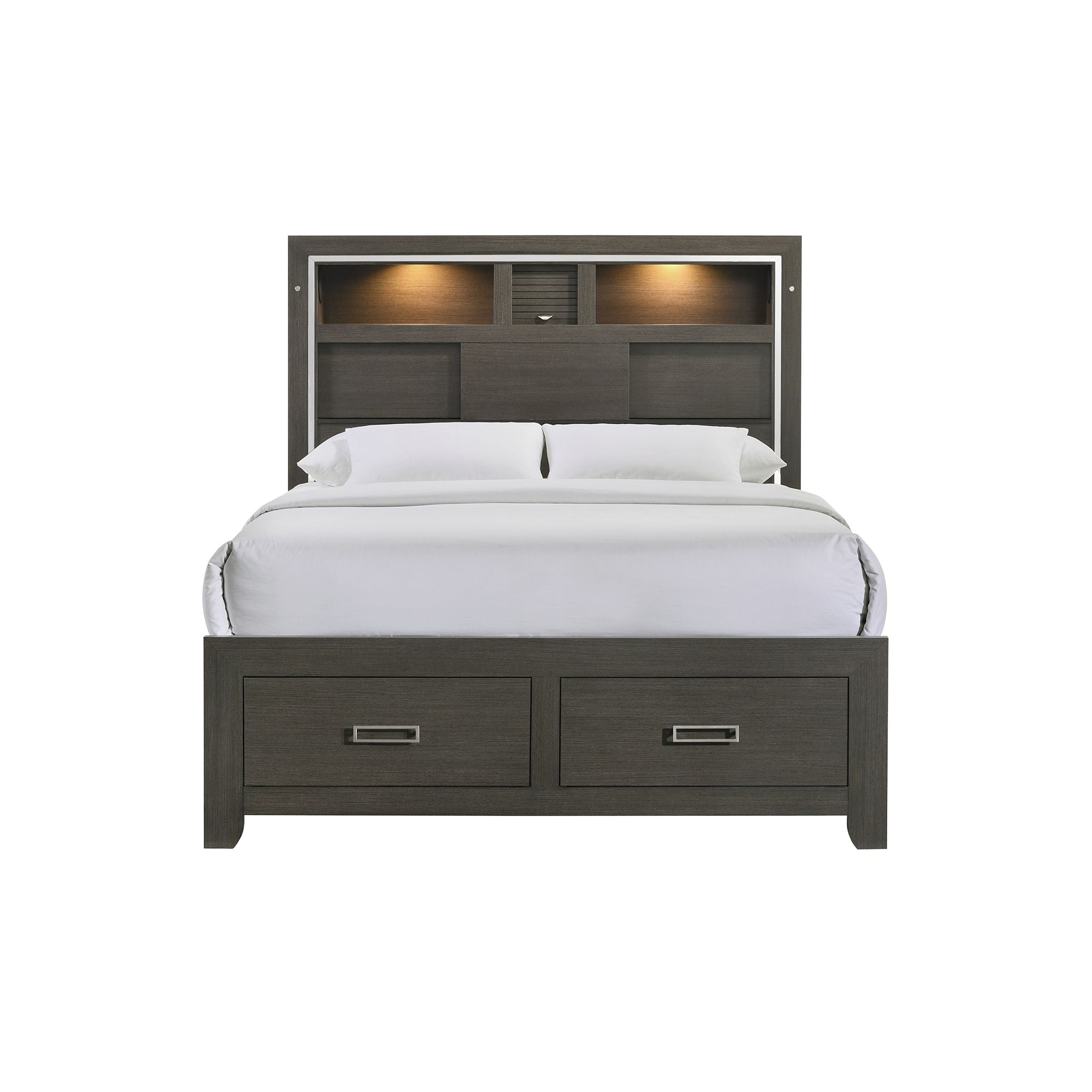 Sasha-Queen-Music-Bed-W/Led-Light-in-Grey